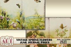 Vintage Spring flowers junk journal Pages,Digital paper Product Image 4