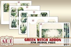 Green Witch Junk Journal Pages ADDON,scrapbook digital paper Product Image 3