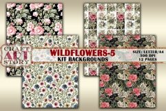 Wildflowers Kit Backgrounds,floral journal papers-5,12 Pages Product Image 3