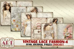 Vintage lace fashion Junk Journal Kit part 4 Crochet Product Image 3