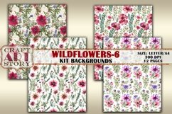 Wildflowers Kit Backgrounds,floral journal papers-6,12 Pages Product Image 3