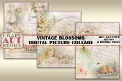 Vintage Blossoms Digital picture collage,printable papers Product Image 3