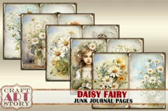 Daisy Fairy fantasy Junk Journal Pages,fairies Daisies paper Product Image 3