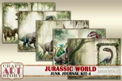 Jurassic World junk journal watercolor Kit-4,Dinosaurs Product Image 3