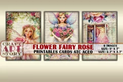 Flower Fairy Rose Collage picture cards Atc ACEO Product Image 3