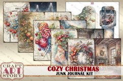 Vintage Cozy Christmas Junk Journal Kit,Collage Pages Product Image 3