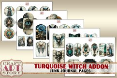 Turquoise witch Junk Journal Pages ADDON,scrapbook printable Product Image 3