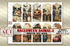Halloween animals-2 picture collage cards atc BONUS Product Image 3