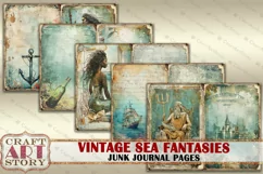 Vintage Sealife Junk Journal Kit printable,Nautical Product Image 3