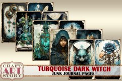 Turquoise dark witch Junk Journal Pages,scrapbook printables Product Image 3
