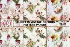 Pattern Papers 12 Sheets Vintage orchids,Kit Backgrounds Product Image 2