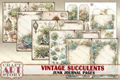 Vintage succulents Junk Journal Pages,nature floral papers Product Image 3
