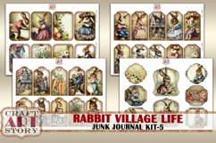 Vintage Bunny Collage Junk Journal Kit-5 Rabbit village life Product Image 3