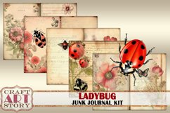 Vintage Ladybug Junk Journal Pages,Insects ephemera papers Product Image 3
