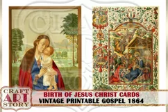 Vintage christmas nativity Birth of Jesus Christ digital Product Image 3