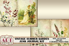 Vintage Digital Summer garden junk journal Kit Product Image 3