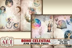 Boho Celestial Junk Journal pages,Astrology and Astronomy Product Image 3