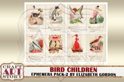 Bird Children Ephemera Pack-2,Bird girls Printable kit Product Image 3