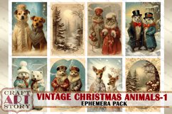 Vintage Christmas animals Ephemera Pack-1,winter images Product Image 3