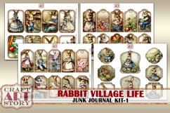 Vintage Bunny Collage Junk Journal Kit-1 Rabbit village life Product Image 4