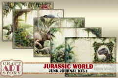 Jurassic World junk journal watercolor Kit-1,Dinosaurs Product Image 3