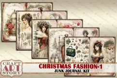 Vintage Christmas Fashion Junk Journal Kit part 1 Product Image 3
