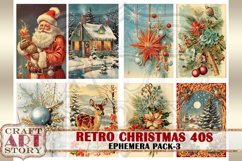 Retro Christmas Ephemera Pack,1940s papers,retro card Product Image 3