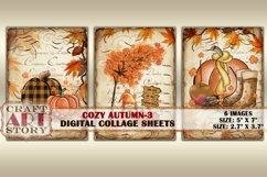 Cozy Autumn Collage kit-3,cute fall card digital paper Product Image 3