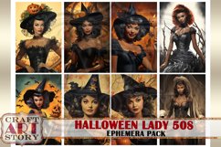 Halloween lady Ephemera Pack 50s,halloween ladies pinup Product Image 3
