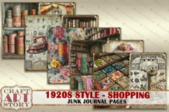 Vintage fashion Junk Journal Kit 1920s style sewing shopping Product Image 3