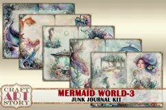 Mermaid world junk journal watercolor Kit-3,fantasy ocean Product Image 3