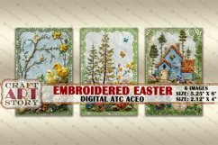 Embroidered Easter Collage Digital picture cards Atc ACEO Product Image 3