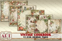 Vintage Cookbook Junk Journal Pages,retro Scrapbook Shabby Product Image 3