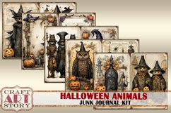 Vintage Halloween animals Junk Journal Pages,Gothic Product Image 3