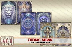 Zodiac signs Junk Journal Pages,Astrology fantasy Celestial Product Image 3