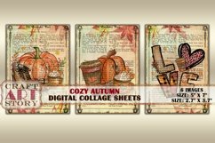 Cozy Autumn Collage kit,cute fall card digital paper Product Image 2