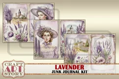Lavender fantasy Junk Journal Pages,Vintage Floral papers Product Image 3