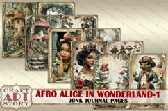 Afro Alice in Wonderland-1 Junk Journal Pages,scrapbook Product Image 3