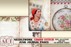 Vintage Needlework CROSS STITCH Junk Journal Printable Pages Product Image 6