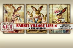 Vintage Bunny Collage picture cards Rabbit illage life - 4 Product Image 3