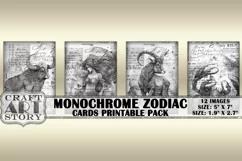 Astrology Zodiac Signs collage,monochrome ACEO Paper Prints Product Image 3