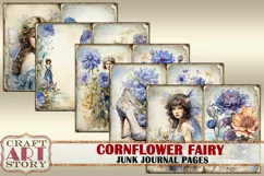 Cornflower Fairy fantasy Junk Journal Pages,fairies Product Image 3