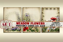 Wildflowers meadow journal paper picture cards Atc ACEO Product Image 3