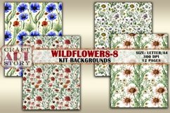 Wildflowers Kit Backgrounds,floral journal papers-8,12 Pages Product Image 3