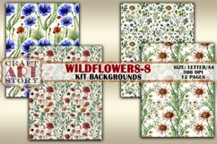 Wildflowers Kit Backgrounds,floral journal papers-8,12 Pages Product Image 3