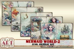 Mermaid world junk journal watercolor Kit-2,fantasy ocean Product Image 3