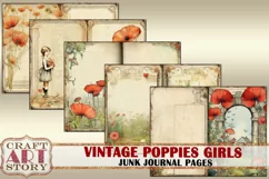 Vintage poppies girls Junk Journal Kit printables poppie Product Image 3