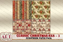 Classic Christmas Scrapbook Paper Pack-3,8x8 DIGITAL papers Product Image 3