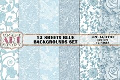 Kit Backgrounds Collage 12 Sheets BLUE Product Image 3
