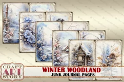 Vintage Winter Woodland Junk Journal Kit,Printable Collage Product Image 3